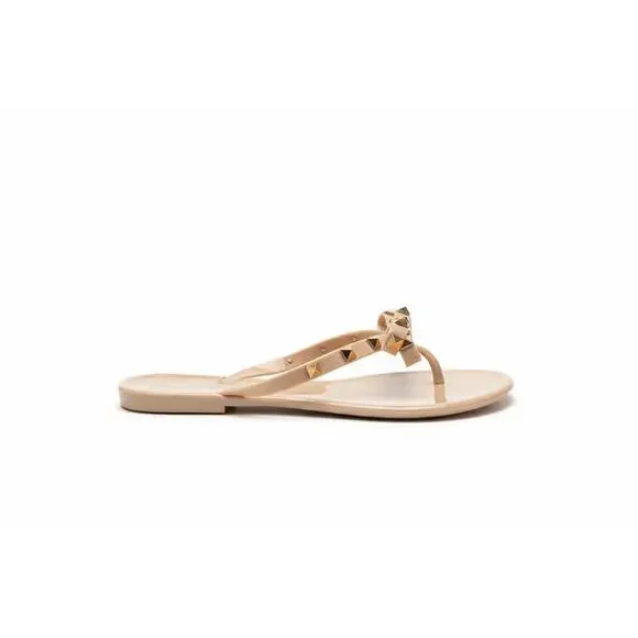 Studded Bow Jelly Sandals - Picture 1 of 9